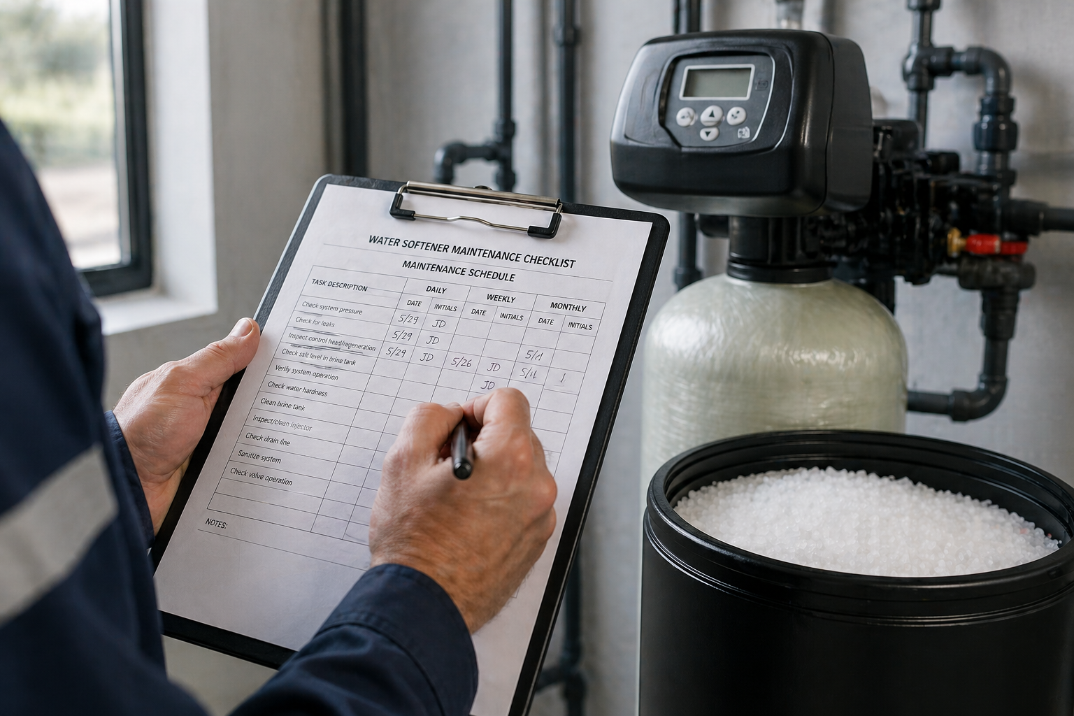 water treatment maintenance schedule UK