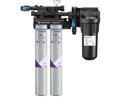 Everpure Kleensteam dual-cartridge water filtration system for commercial steamers